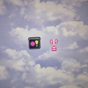 Eyelash Curler and Makeup Pallete 2 Piece Shoe Charms - Shoe Accesories